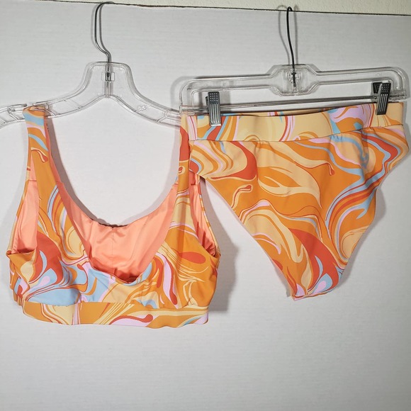 Beach Joy Peach Bikini Retro 60s GoGo Sz M 2 Piece Swimsuit - Picture 4 of 7